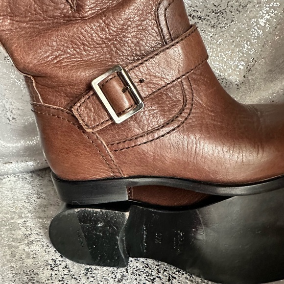 Prada Women's Brown Deerskin Leather Half-Boot 1U231F Size 37.5 US Size 7 - Picture 9 of 12
